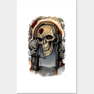 skull and entrance to hell Posters and Art